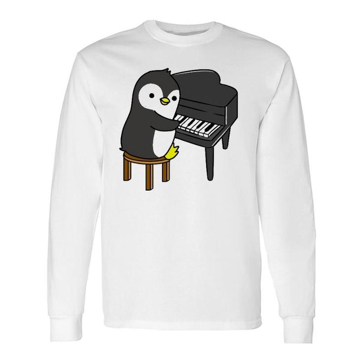 Penguin Playing Piano Pianist Long Sleeve T-Shirt T-Shirt