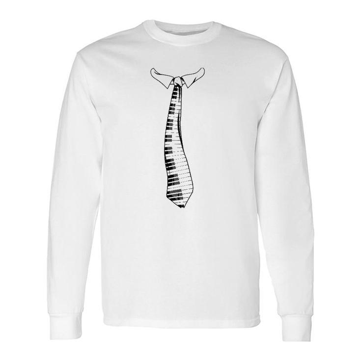 Piano Keys Necktie For Piano Teachers And Learners Long Sleeve T-Shirt T-Shirt