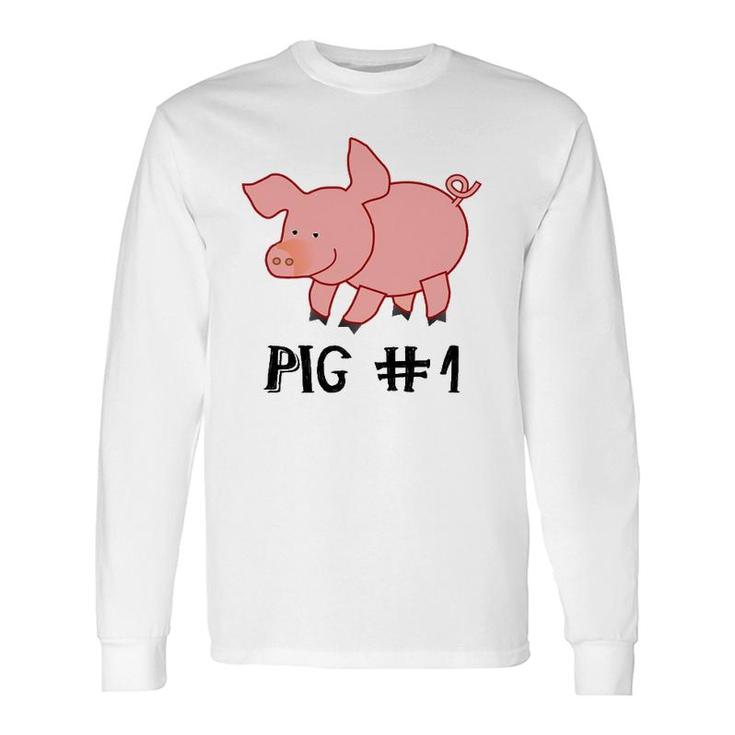 Pig 1 Halloween Costume Matching Costume Long Sleeve T-Shirt T-Shirt