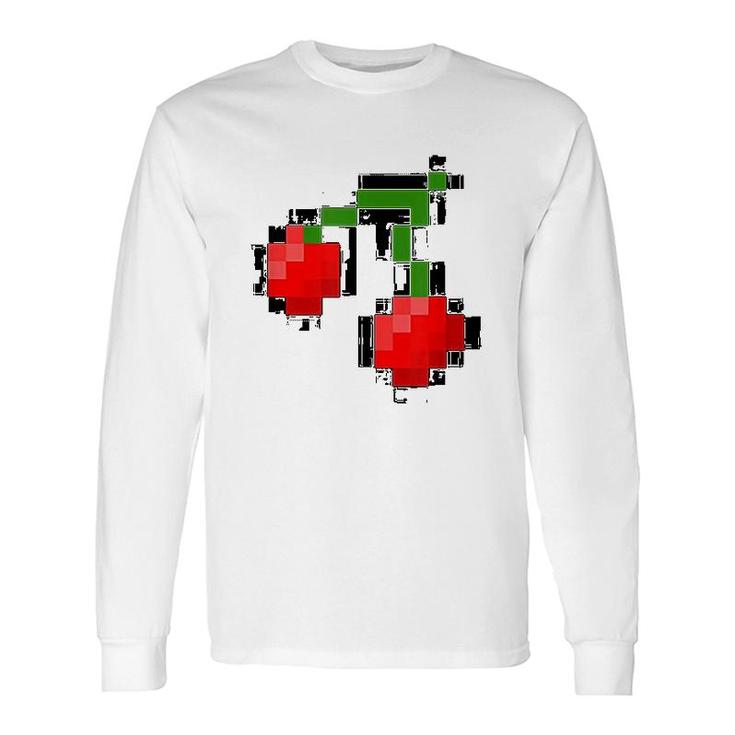 Pixel Cherries 8 Bit Video Game Graphic Long Sleeve T-Shirt T-Shirt