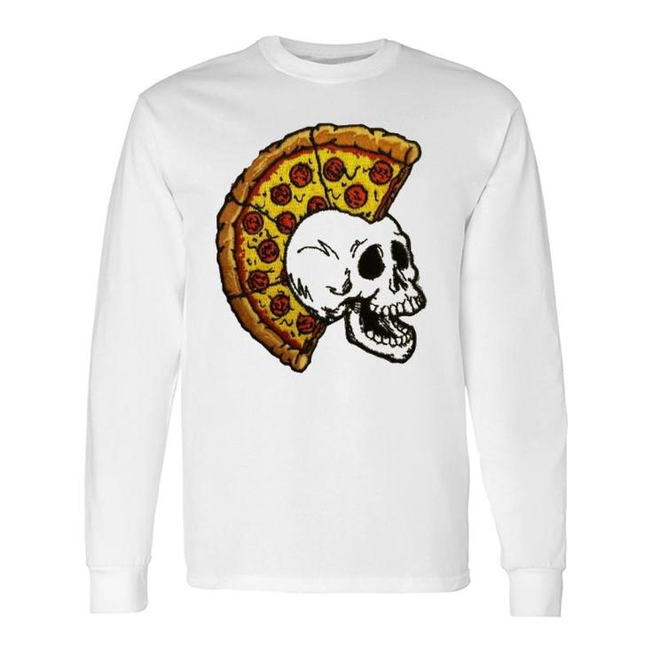 Pizza Mohawk Food Skull Long Sleeve T-Shirt T-Shirt