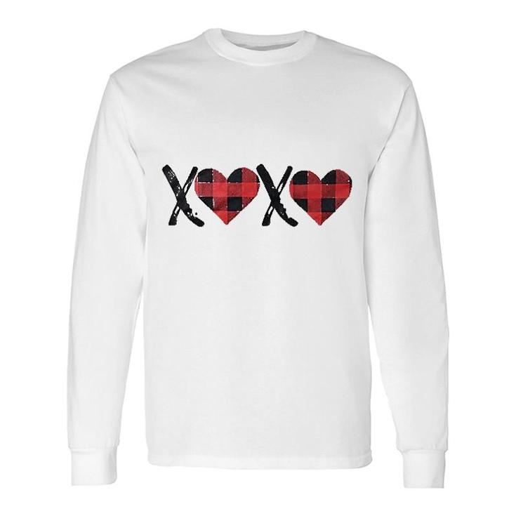 Plaid Heart Valentines Day Long Sleeve T-Shirt