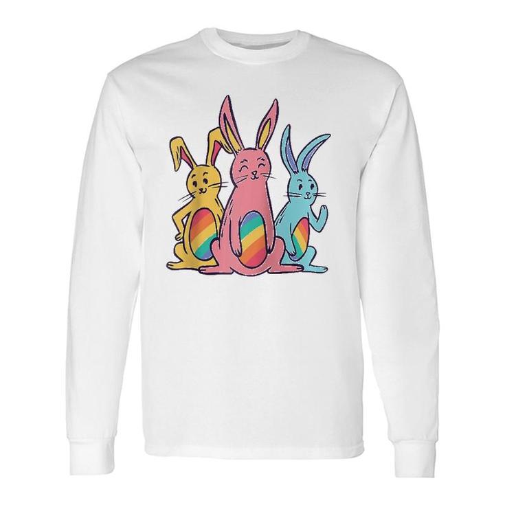Pride Easter Bunny Rainbow Colors Lgbt Heart Bunnies Easter Long Sleeve T-Shirt T-Shirt