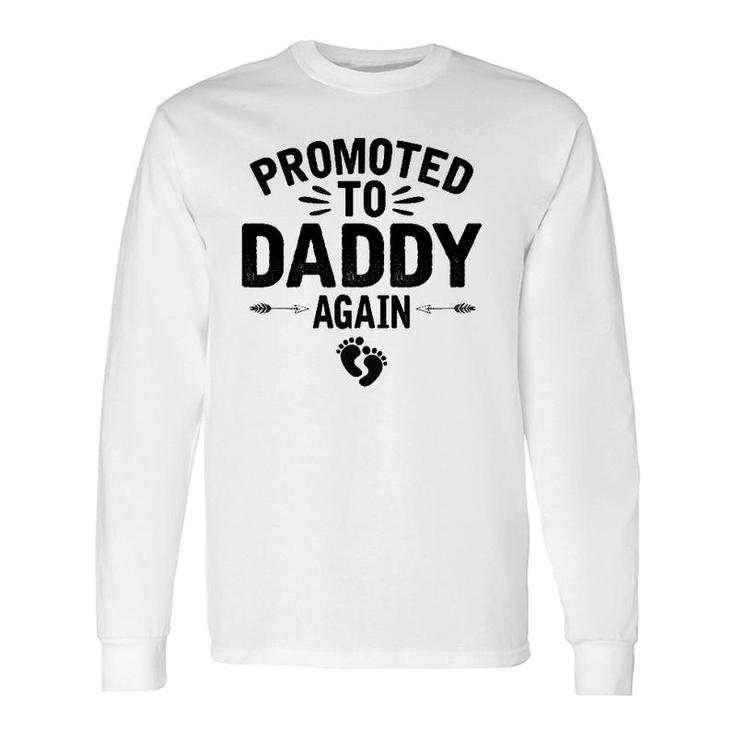 Promoted To Daddy Again Vintage Father's Day For Dad Long Sleeve T-Shirt T-Shirt