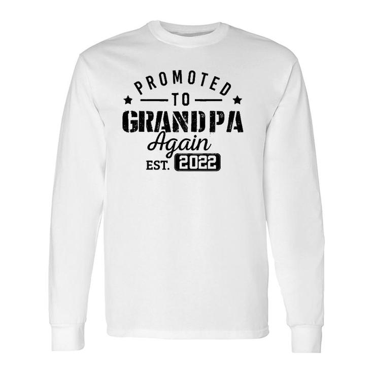 Promoted To Grandpa Again 2022 Baby Pregnancy Announcement Long Sleeve T-Shirt T-Shirt