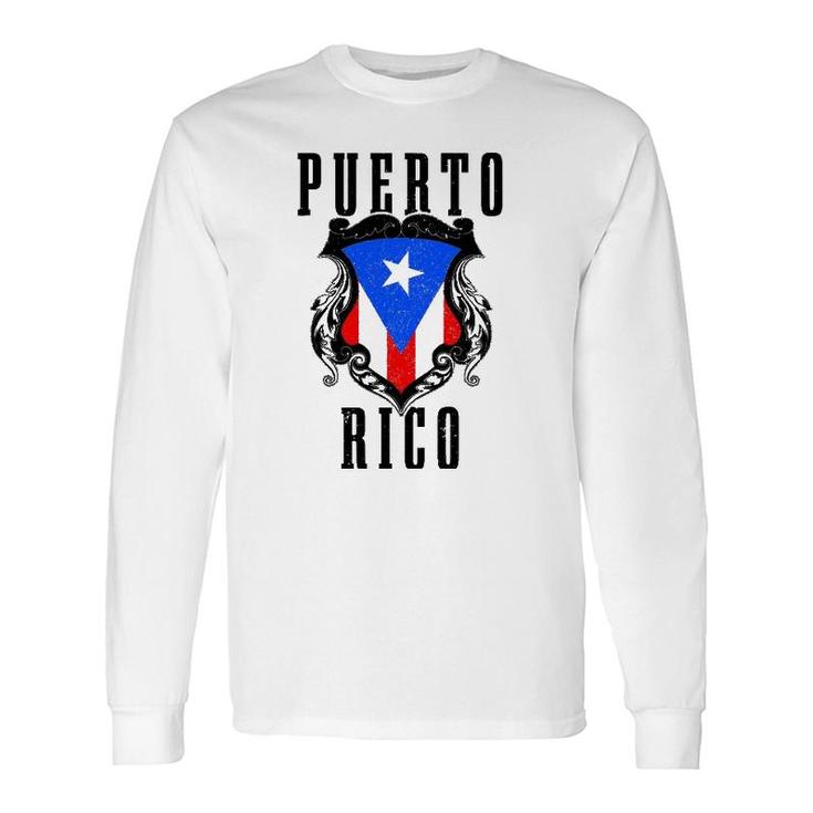 Puerto Rico Vintage Puerto Rican Flag Pride Puerto Rico Long Sleeve T-Shirt T-Shirt