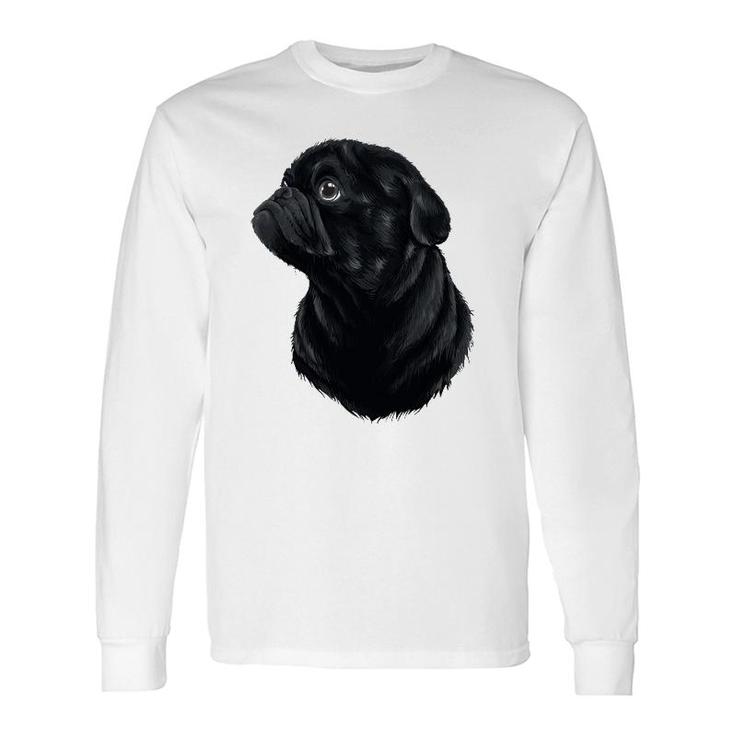 Pug Dog Mom Dad Graphic Cute Black Pug Long Sleeve T-Shirt T-Shirt
