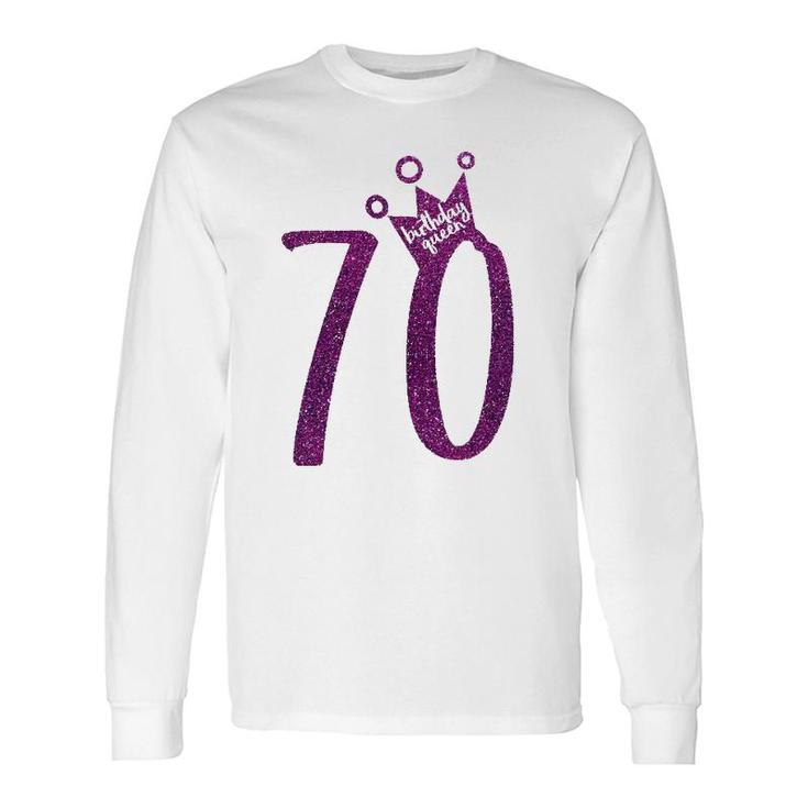 Purple 70Th Birthday 70Th Birthday Queen Long Sleeve T-Shirt T-Shirt