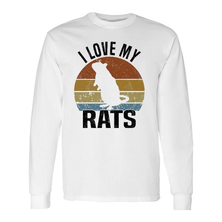 Rat Rats Pet Lover Vintage Retro Long Sleeve T-Shirt T-Shirt