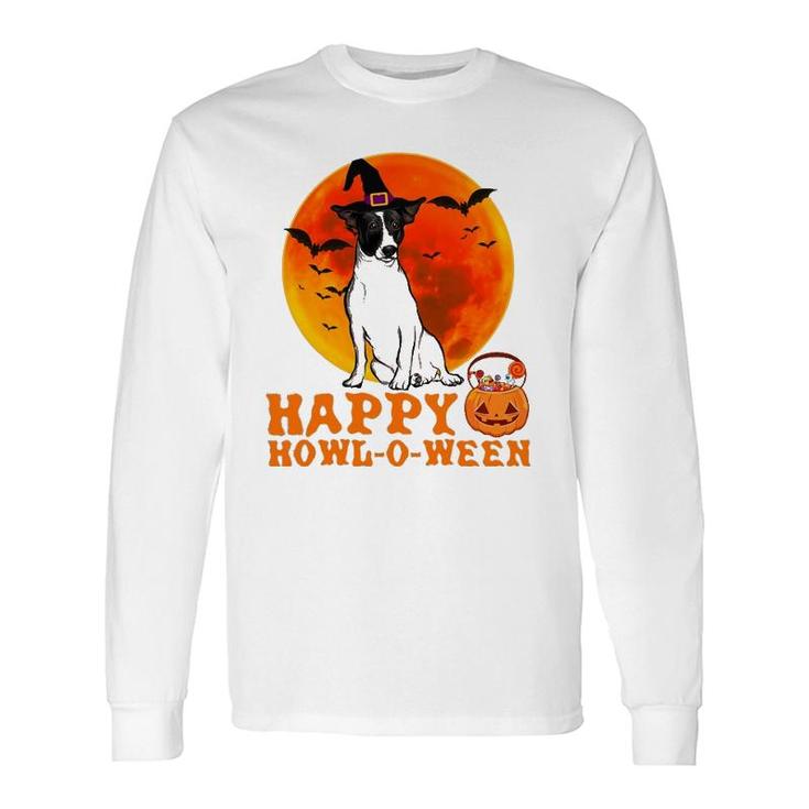 Rat Terrier Dog Halloween Happy Howl-O-Ween Long Sleeve T-Shirt T-Shirt