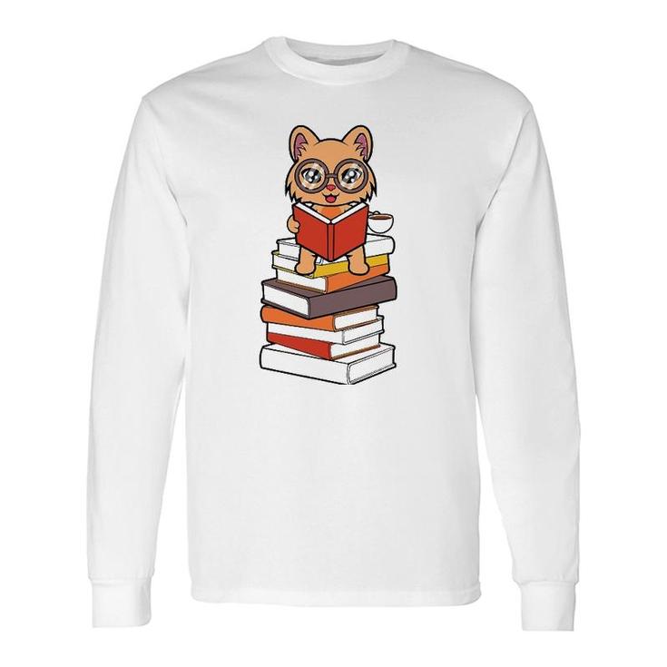 Reading And Cats Cute Cat Reading Long Sleeve T-Shirt T-Shirt