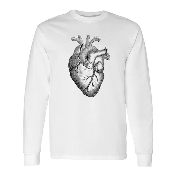 Real Anatomical Human Heart Drawing Long Sleeve T-Shirt