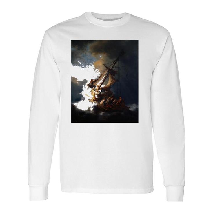 Rembrandt Christ In The Storm On The Sea Of Galilee Long Sleeve T-Shirt T-Shirt