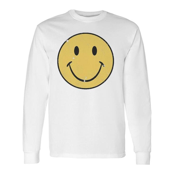 Retro 70'S Style Smile Face Long Sleeve T-Shirt