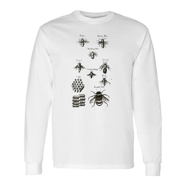 Retro Beekeeper Vintage Bees Bumblebees Honeycomb Long Sleeve T-Shirt T-Shirt