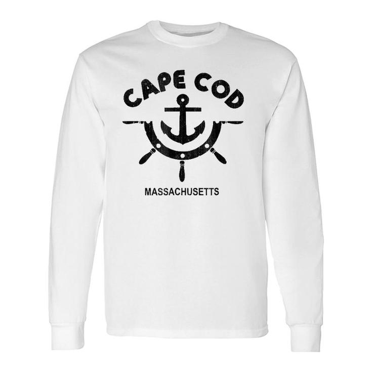 Retro Cape Cod Massachusetts Anchor Distressed Long Sleeve T-Shirt T-Shirt