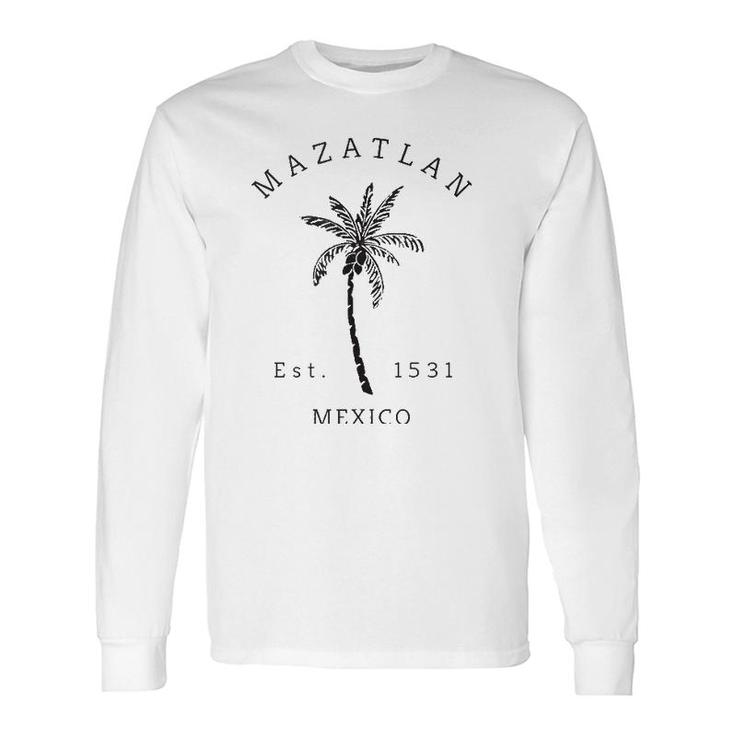 Retro Cool Mazatlan Palm Tree Novelty Art Surf Tank Top Long Sleeve T-Shirt T-Shirt