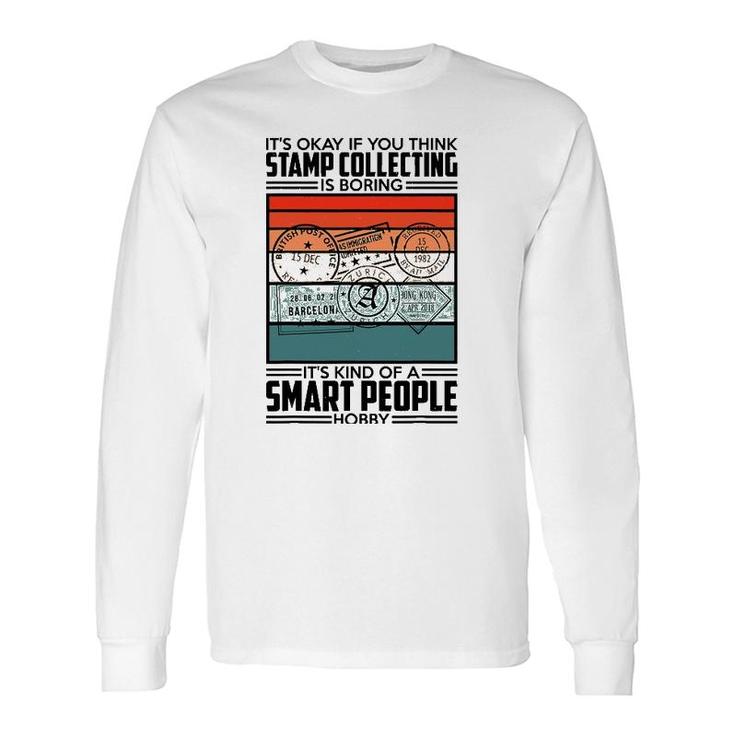 Retro Fun Stamp Collecting For Postal Stamp Collector Long Sleeve T-Shirt T-Shirt