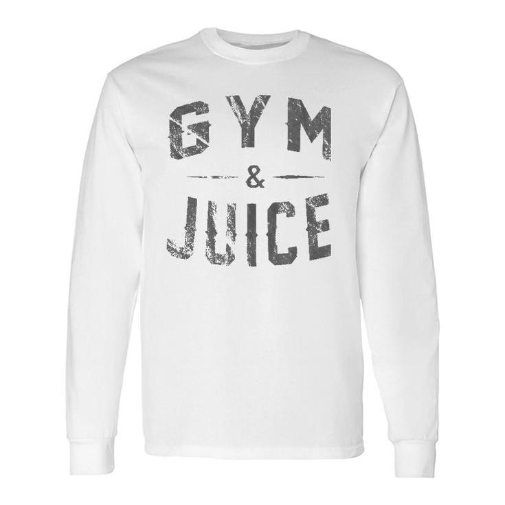 Retro Gym & Juice Punny Body Builder Long Sleeve T-Shirt T-Shirt