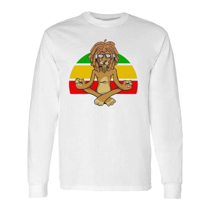 Retro Jamaican Rasta Lion Long Sleeve T-Shirt T-Shirt