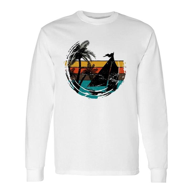 Retro Sailing Sailor Tropical Beach Sail Sea Sailing Long Sleeve T-Shirt T-Shirt