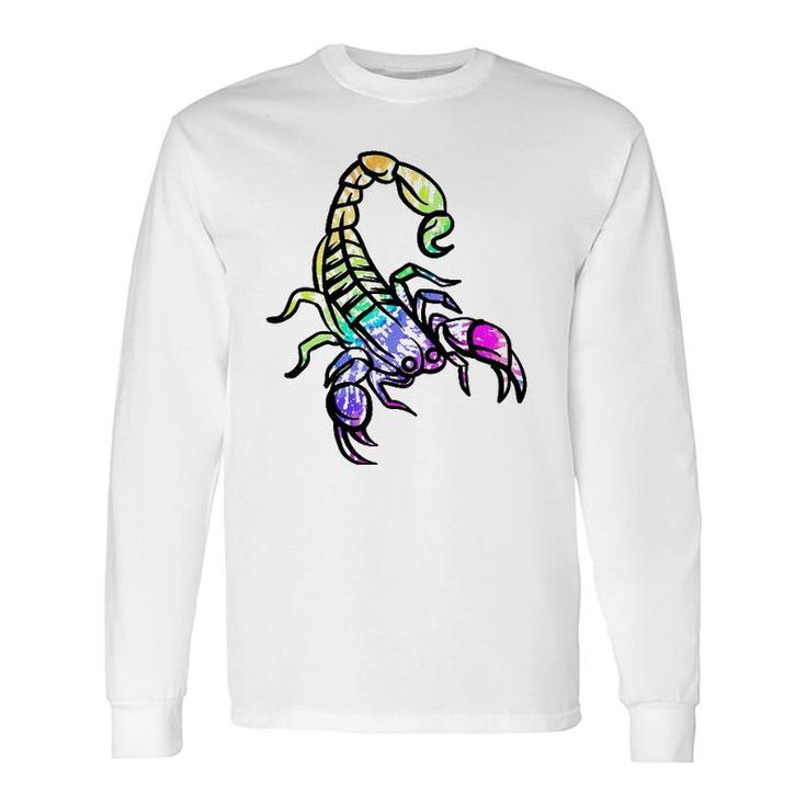Retro Scorpion Tie Dye Scorpion Lover Long Sleeve T-Shirt