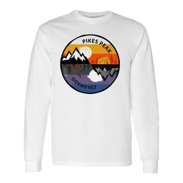 Retro Vintage Pikes Peak, Colorado Souvenir Camping Long Sleeve T-Shirt T-Shirt