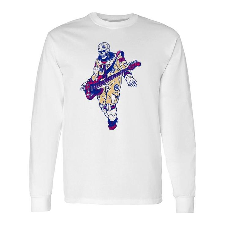 Rock & Roll Skeleton Guitar Astronaut Music Lover Long Sleeve T-Shirt T-Shirt