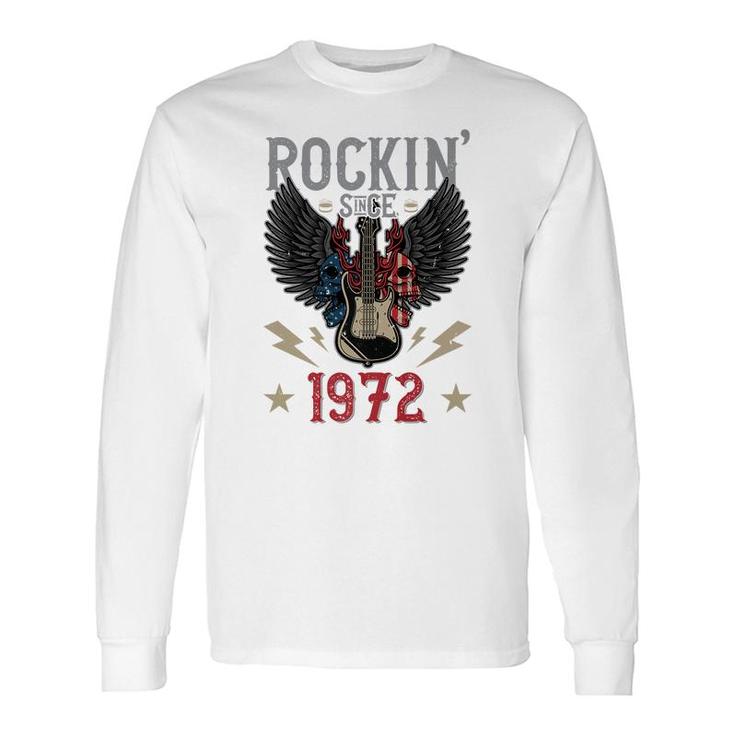 Rockin Since 1972 Rock N Roll Lovers 50Th Birthday Premium Long Sleeve T-Shirt