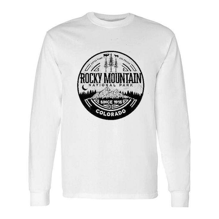 Rocky Mountain National Park Minimalist Seal Graphic Long Sleeve T-Shirt