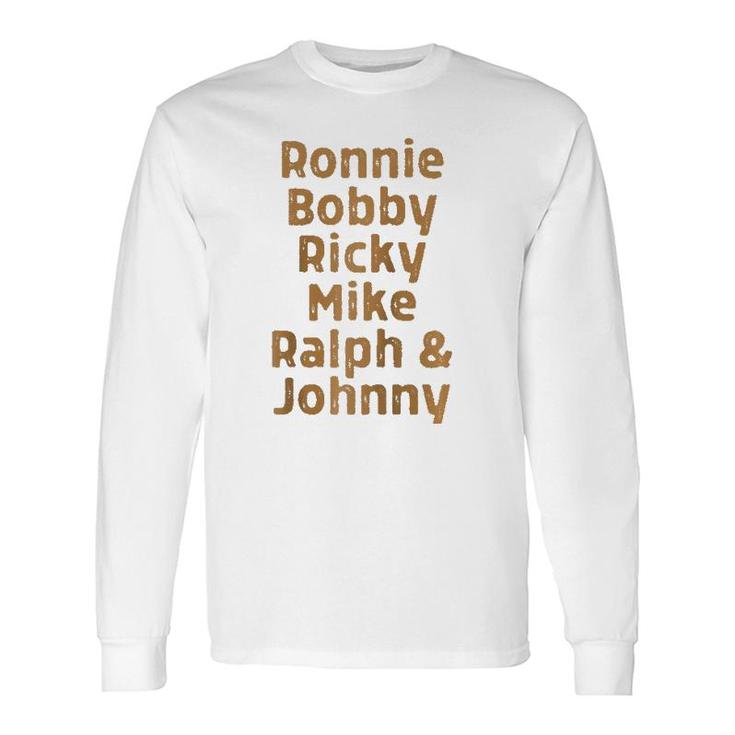 Ronnie Bobby Ricky Mike Ralph And Johnny Melanin Raglan Baseball Tee Long Sleeve T-Shirt T-Shirt