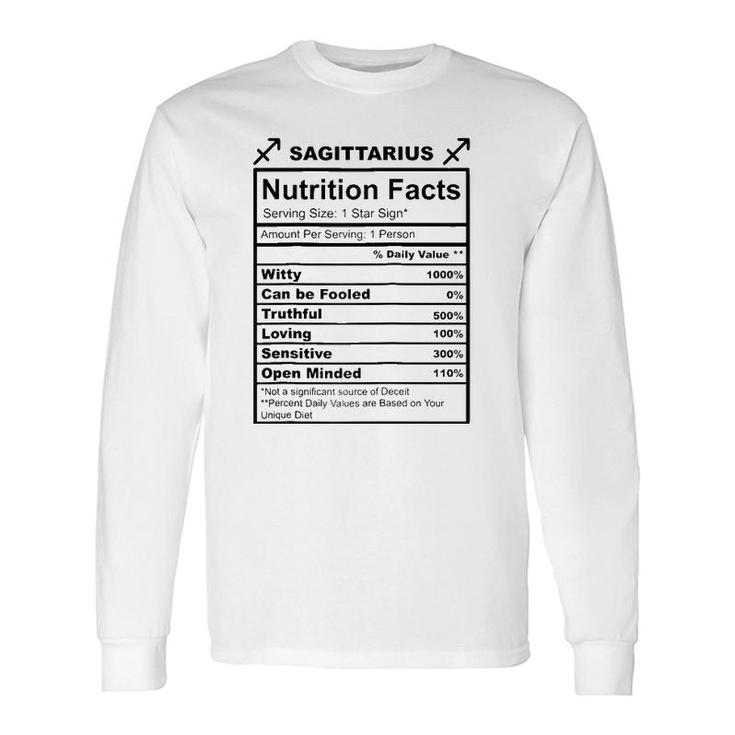 Sagittarius Zodiac Nutrition Long Sleeve T-Shirt T-Shirt