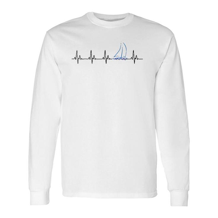 Sailing Heartbeat Sailboat Long Sleeve T-Shirt T-Shirt