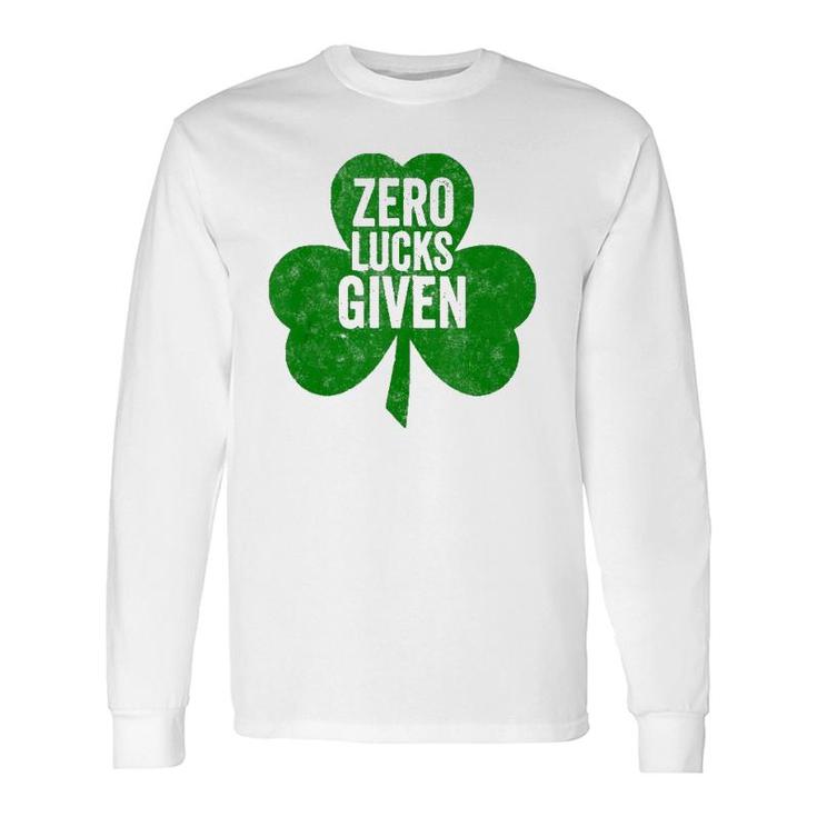Saint Patrick's Day Zero Lucks Given Tank Top Long Sleeve T-Shirt T-Shirt