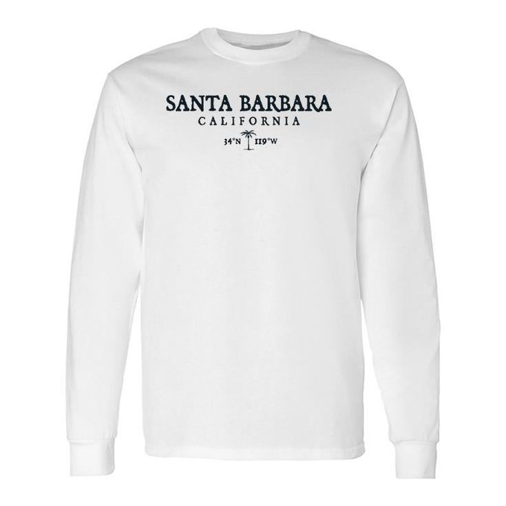 Santa Barbara California Palm Tree Surf Beach Long Sleeve T-Shirt T-Shirt