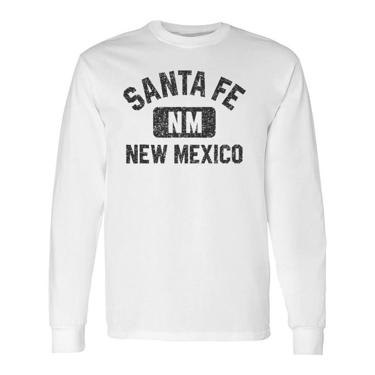 Santa Fe Nm Gym Style Black With Distressed Black Print Long Sleeve T-Shirt T-Shirt