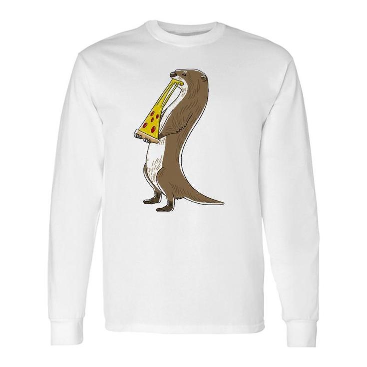 Sea Otter Eating Pizza Animal Snack Food Lover Long Sleeve T-Shirt T-Shirt