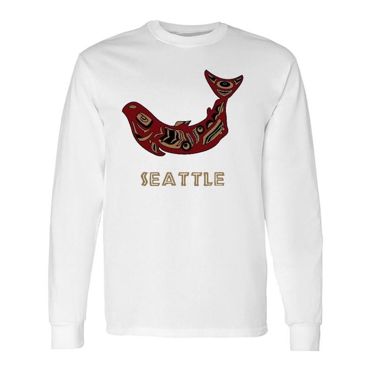 Seattle Washington Native American Indian Salmon Fishermen Long Sleeve T-Shirt T-Shirt