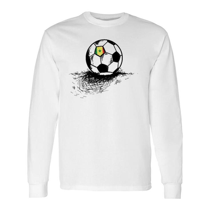 Senegal Soccer Ball Flag Jersey Senegalese Football Long Sleeve T-Shirt T-Shirt