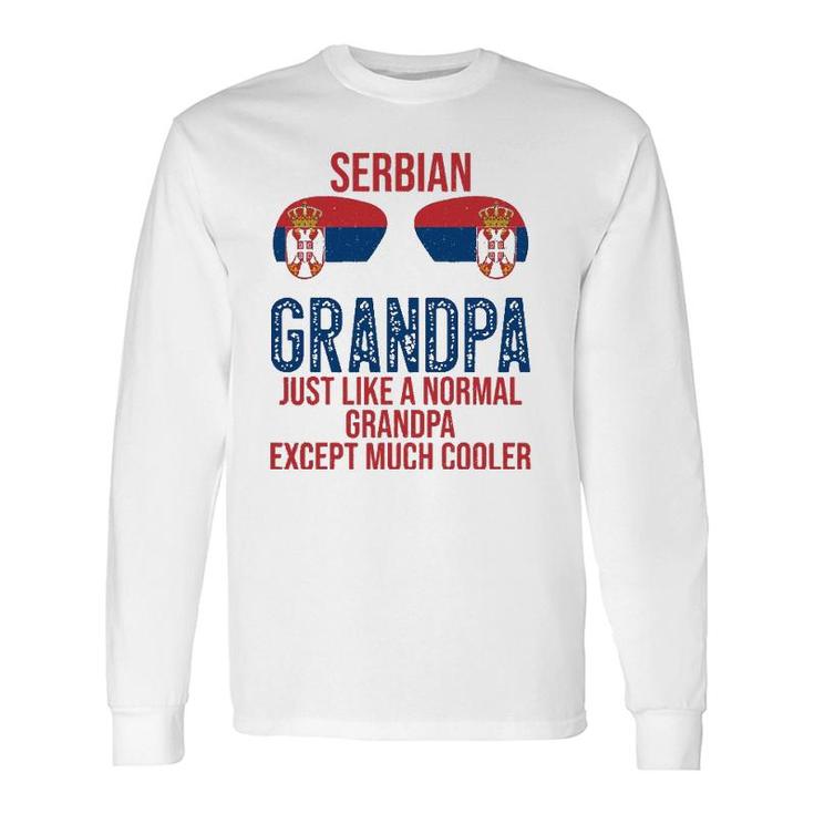 Serbian Grandpa Serbia Flag Sunglasses Father's Day Long Sleeve T-Shirt T-Shirt