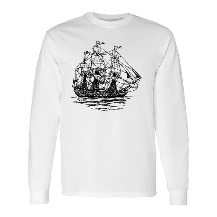 Sheldon Nerdy Vintage Retro Boat Pirate Ship Geek Long Sleeve T-Shirt T-Shirt