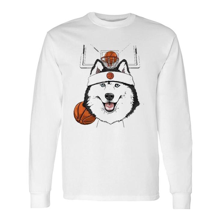 Siberian Husky Basketball Dog Lovers Basketball Player Long Sleeve T-Shirt T-Shirt