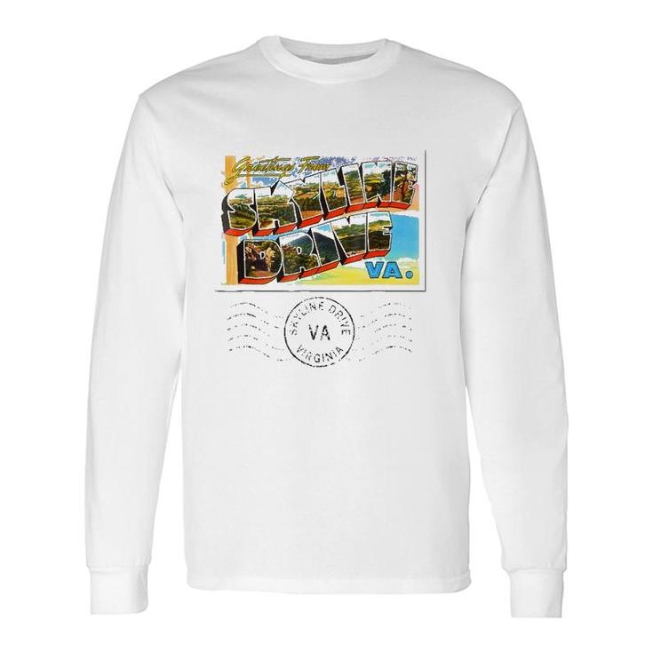 Skyline Drive Postcard Virginia Va Travel Souvenir Long Sleeve T-Shirt T-Shirt