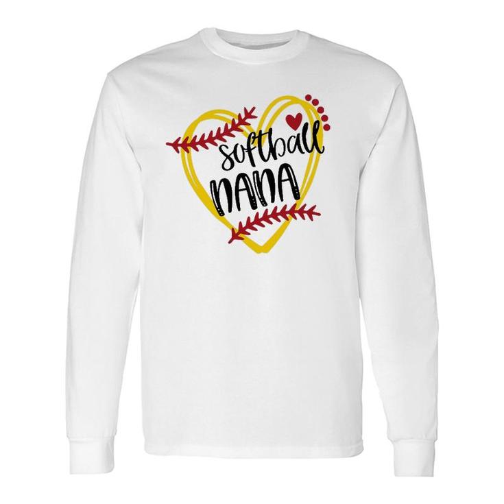 Softball Nana Heart Player Long Sleeve T-Shirt T-Shirt