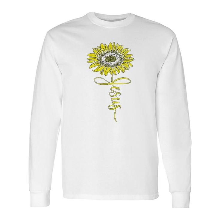 Southern Attitude Jesus Sunflower Long Sleeve T-Shirt