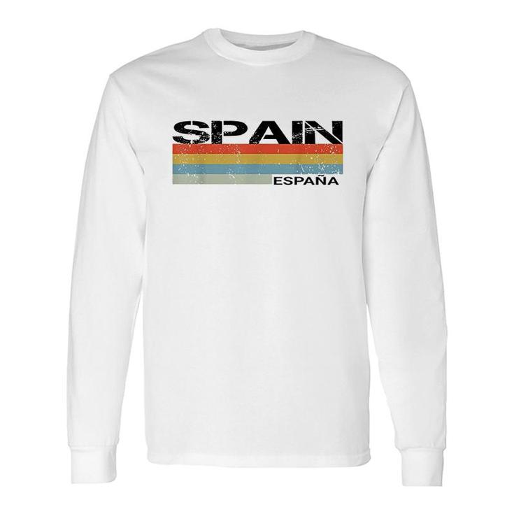 Spain & Spanish Language Espana Retro Vintage Stripes Long Sleeve T-Shirt