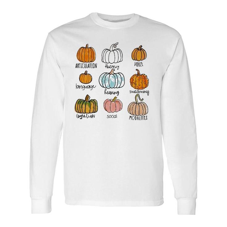 Speech Therapy Halloween Pumpkins For Slp Therapist Long Sleeve T-Shirt T-Shirt