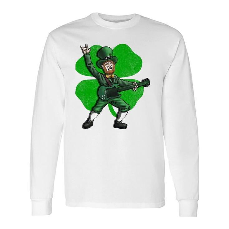 St Patrick's Day Rock And Roll Leprechaun Guitar Long Sleeve T-Shirt T-Shirt