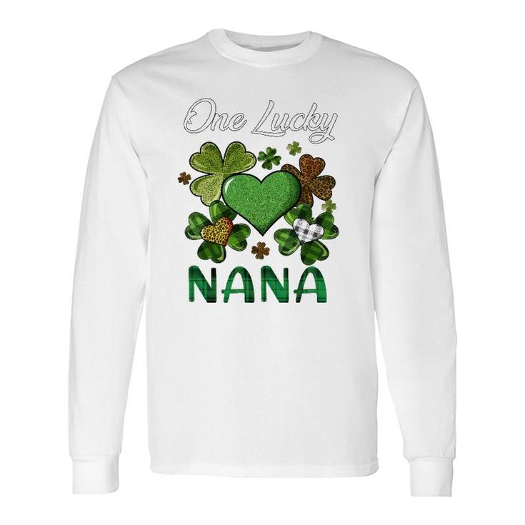 St Patrick's Day Women's Shamrock Buffalo Plaid Lucky Nana Long Sleeve T-Shirt T-Shirt
