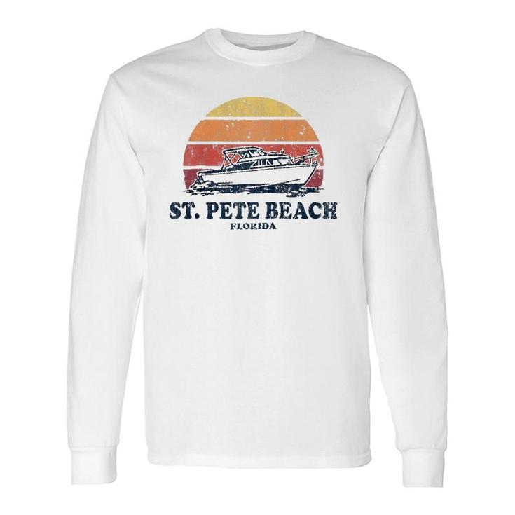 St Pete Beach Fl Vintage Boating 70S Retro Boat Raglan Baseball Tee Long Sleeve T-Shirt T-Shirt